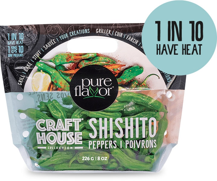 Craft House Shishito Peppers. 1 in 10 have heat.