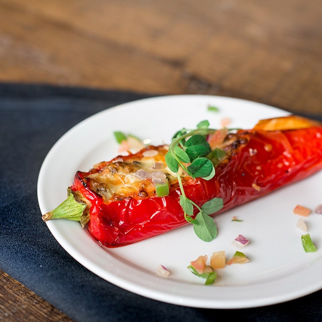 A stuffed pepper dish.