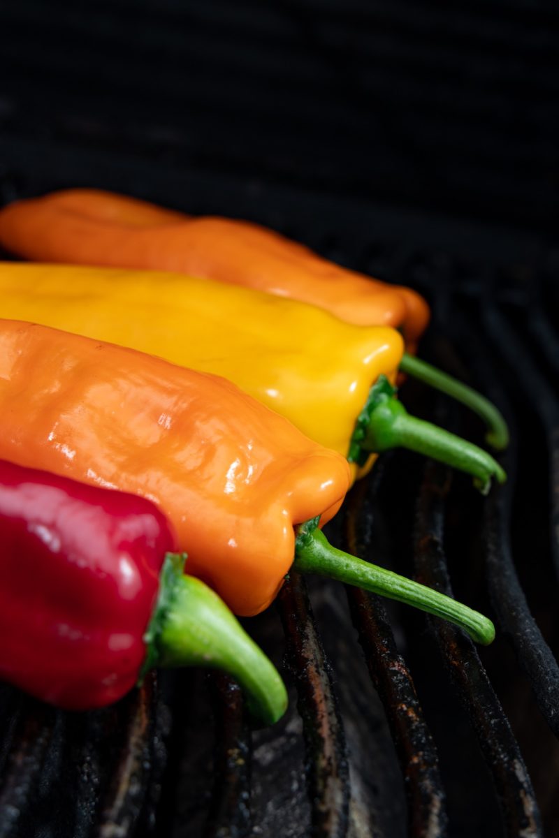 Grilling Sweet Long Aurora Peppers