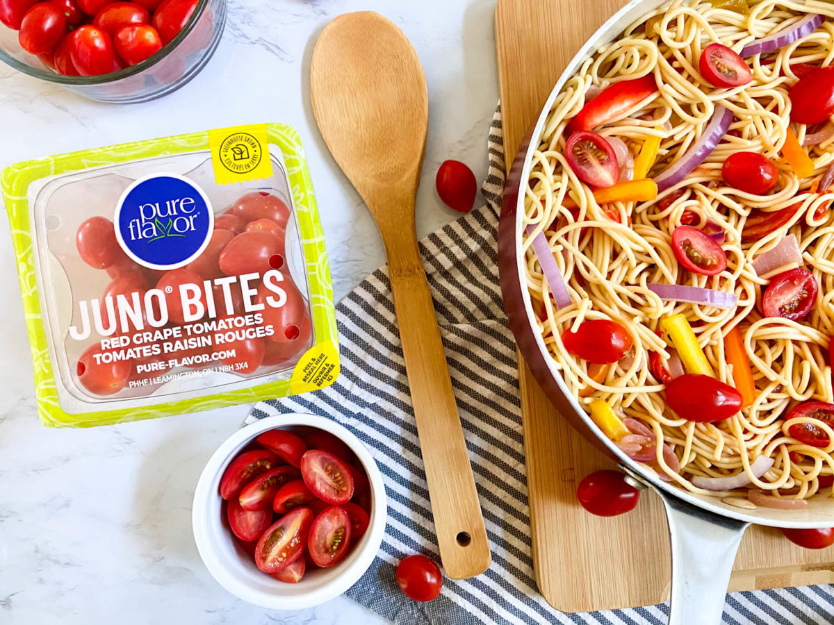 Tomato Chicken Scampi recipe ready with Juno Bites