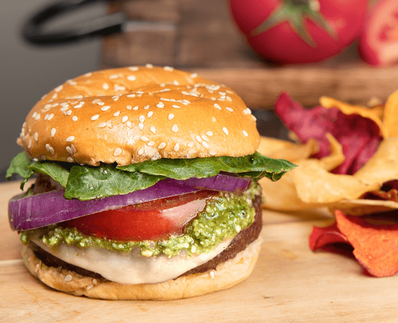 BBQ Pesto & Tomato Burger