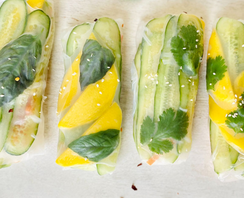 Cucumber Mango Summer Rolls