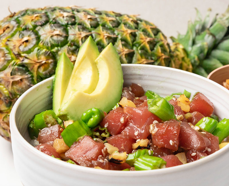 Roasted Pineapple and Shishito Pepper Ahi Poke