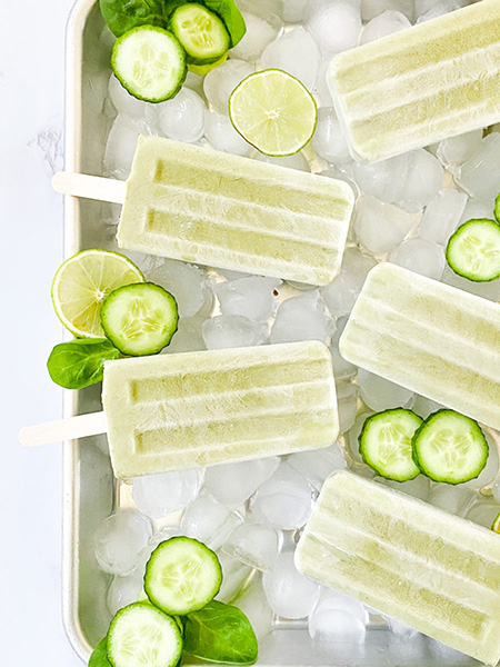 mini cucumber creamsicles in ice