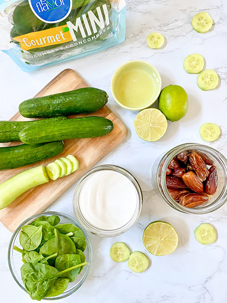 all ingredients with mini cucumbers