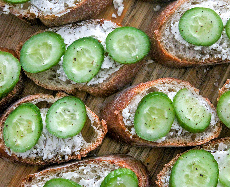 Cucumber Goat Cheese Toast