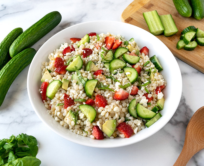 Cucumber Strawberry Couscous Salad