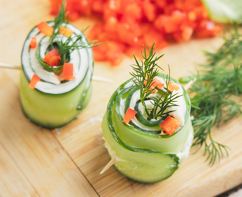 Cucumber Sushi Spirals