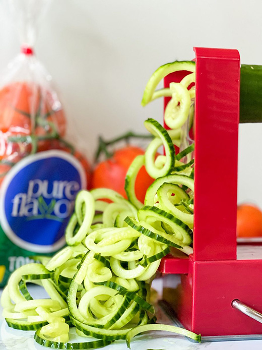 spiralizing a cucumber