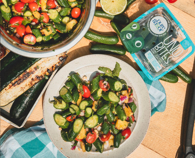 Grilled Pineapple and Cucumber Salad