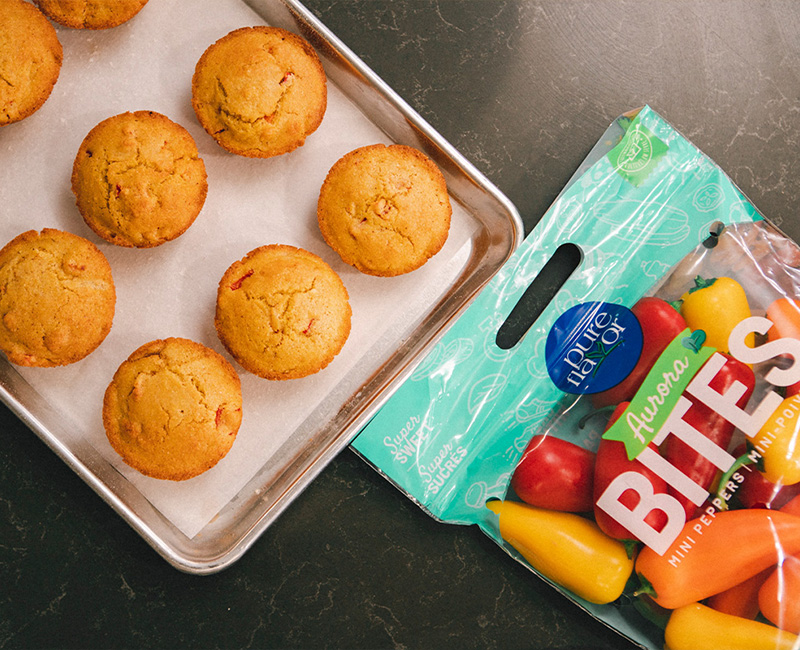 Mini Pepper Cornbread Muffins