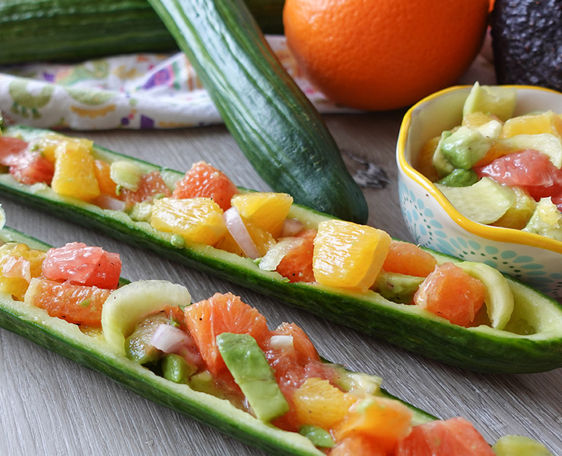 Avocado Citrus Cucumber Boats