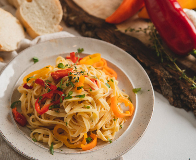 Pepper and Mushroom Pasta