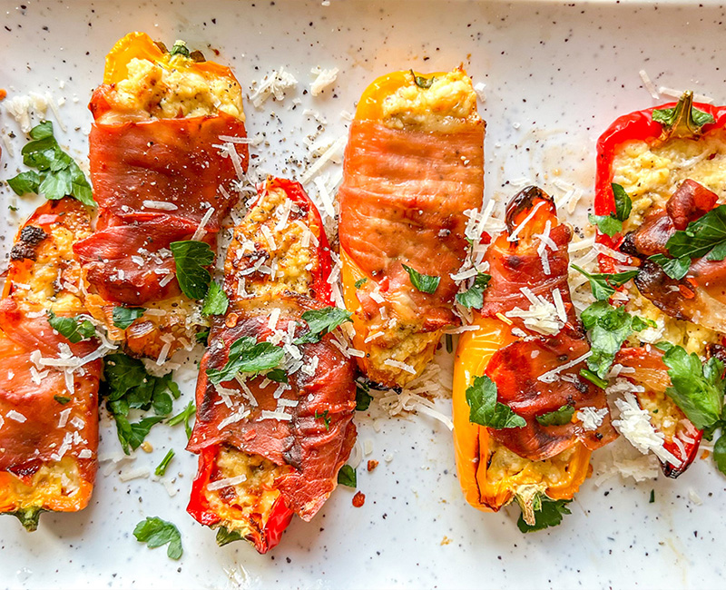 Prosciutto-Wrapped Pepper Poppers