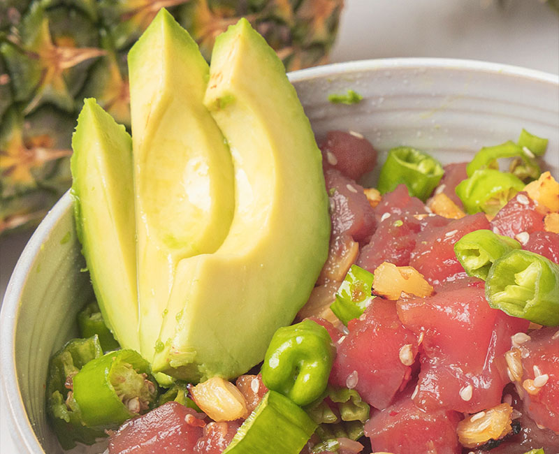 Roasted Pineapple & Shishito Ahi Poke Bowl