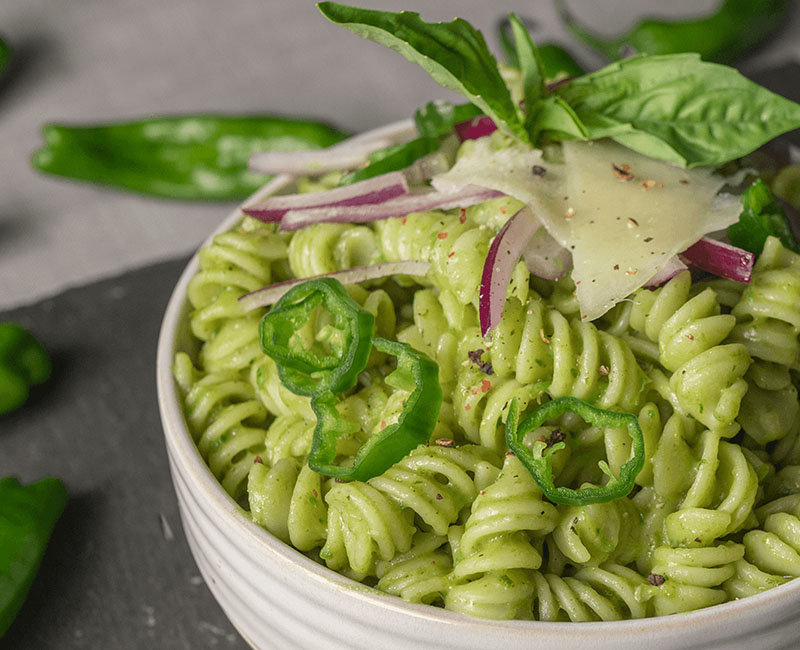 Shishito Pepper Pesto Pasta